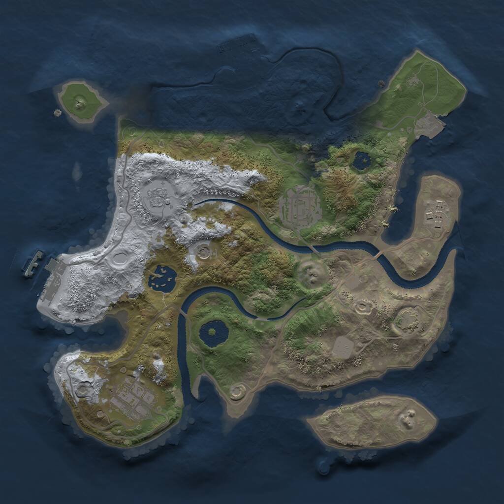 Rust Map: Procedural Map, Size: 2750, Seed: 2099999687, 10 Monuments