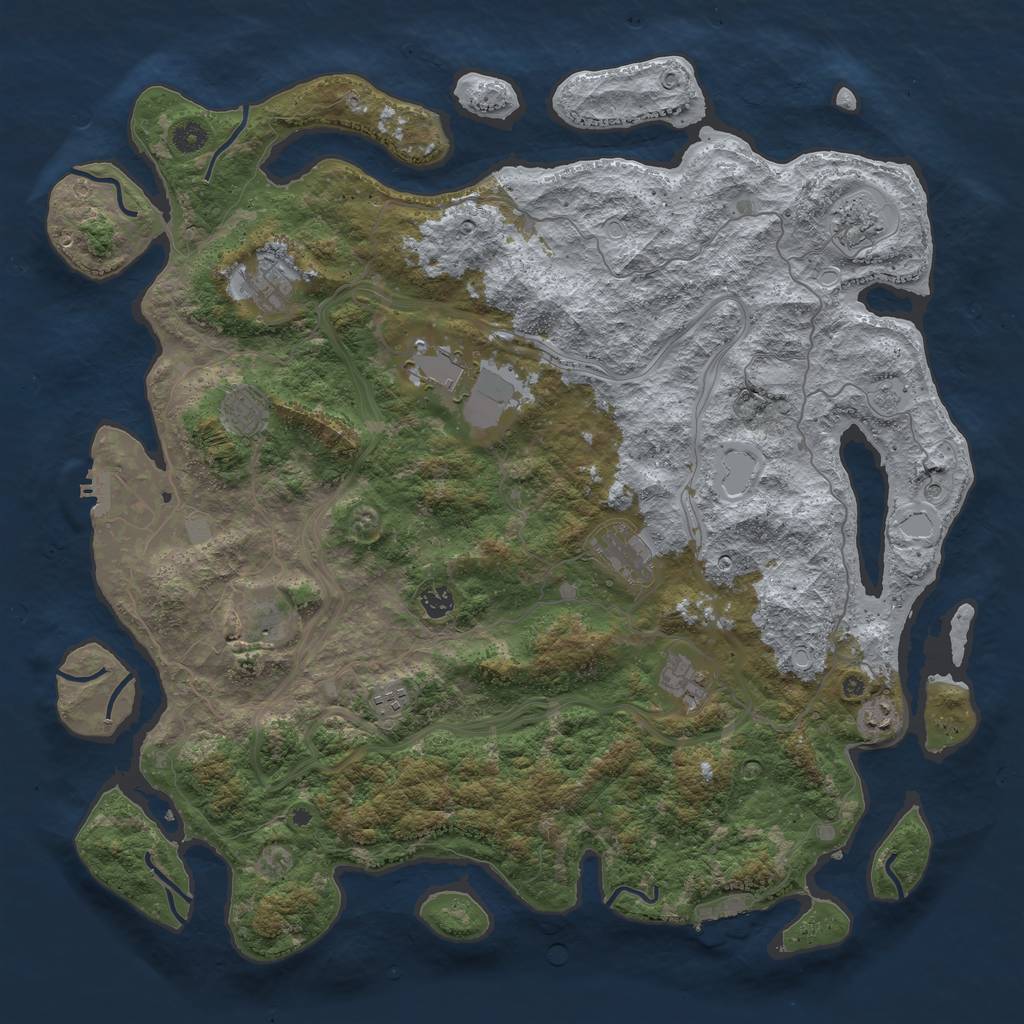 Rust Map: Procedural Map, Size: 4750, Seed: 836224621, 17 Monuments