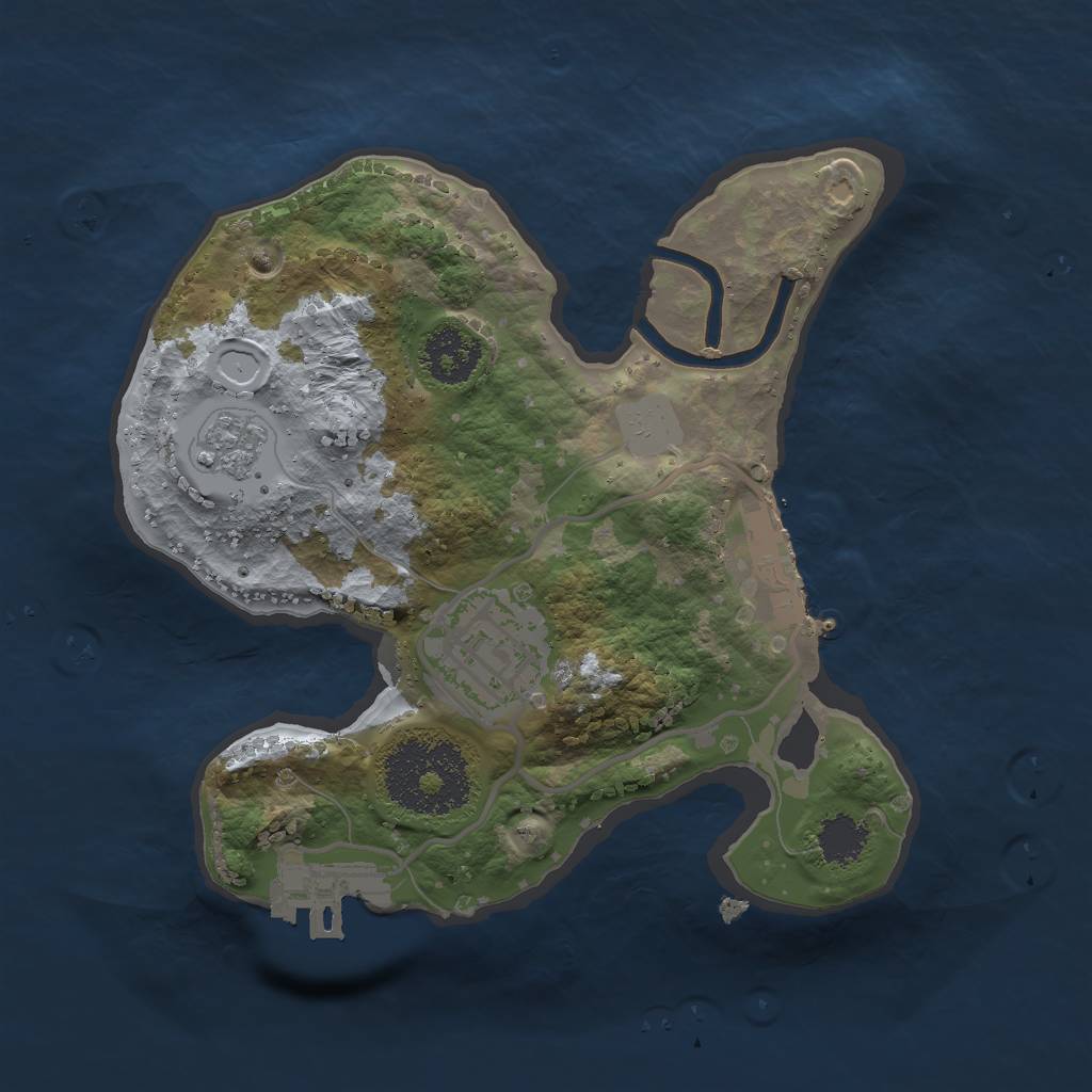 Rust Map: Procedural Map, Size: 2000, Seed: 1405506405, 7 Monuments