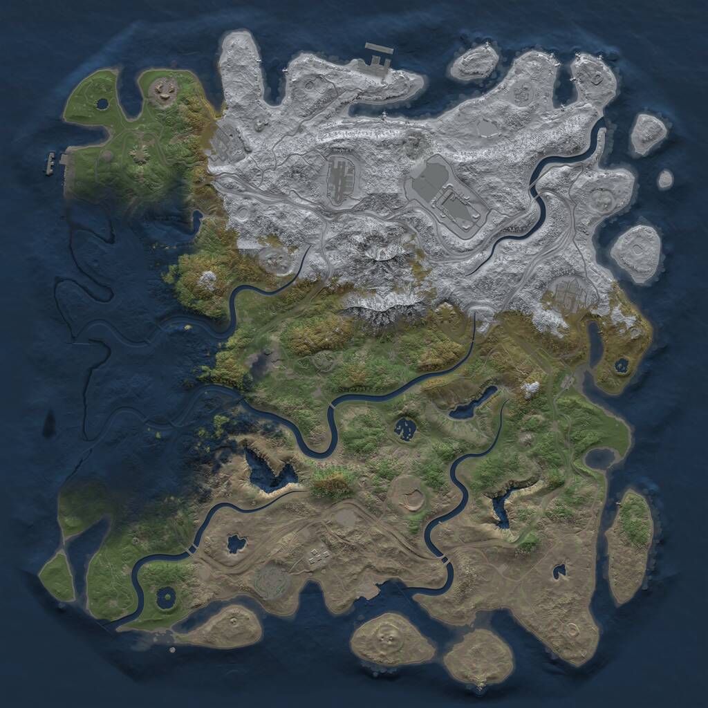 Rust Map: Procedural Map, Size: 5000, Seed: 603042418, 16 Monuments