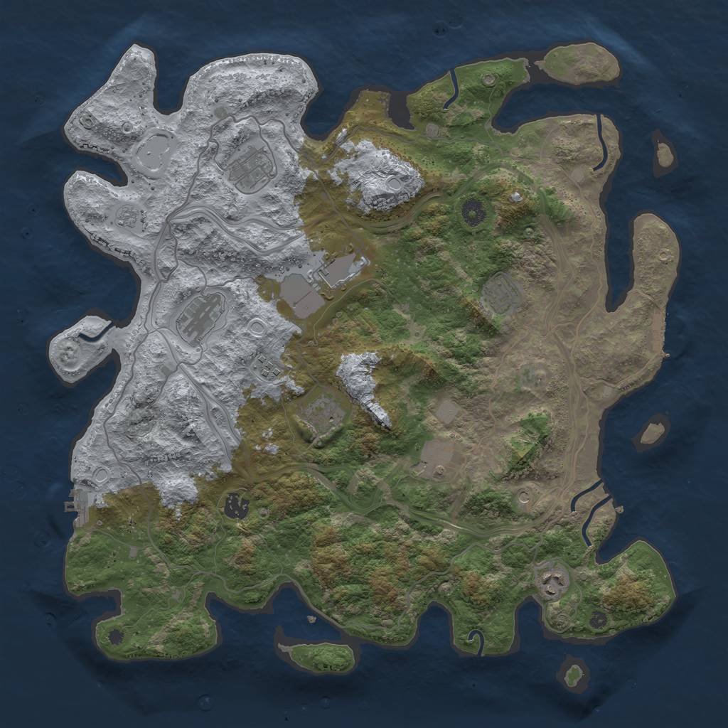 Rust Map: Procedural Map, Size: 4250, Seed: 10916355, 16 Monuments