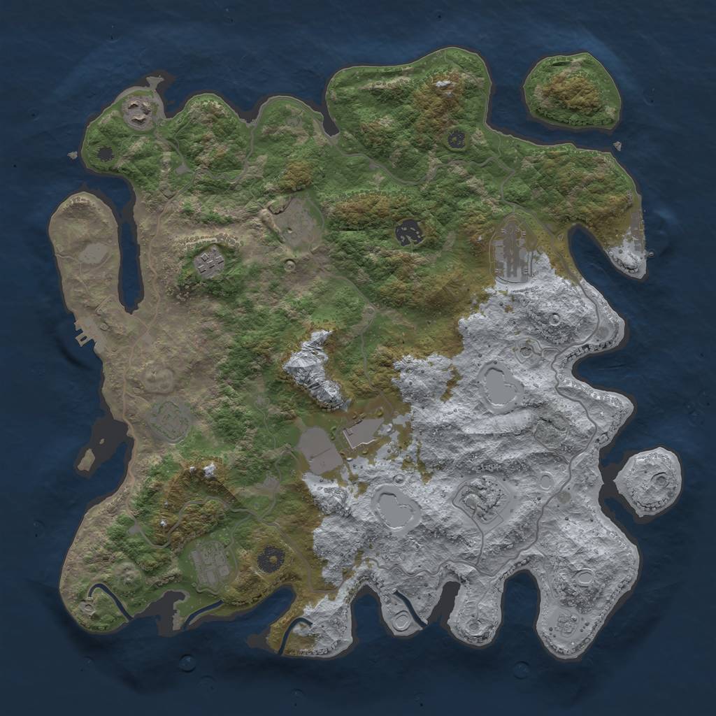 Rust Map: Procedural Map, Size: 4000, Seed: 325154, 16 Monuments