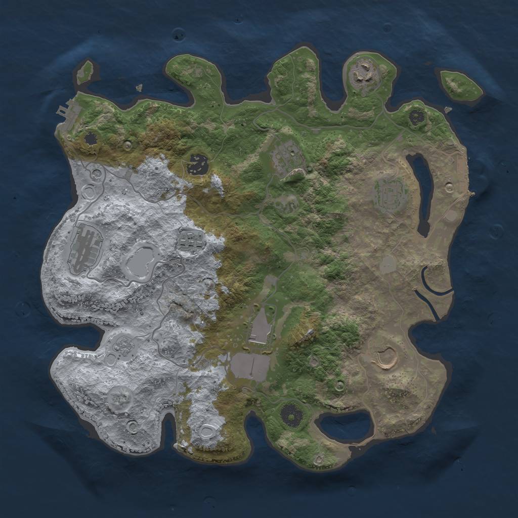 Rust Map: Procedural Map, Size: 3500, Seed: 569005255, 15 Monuments