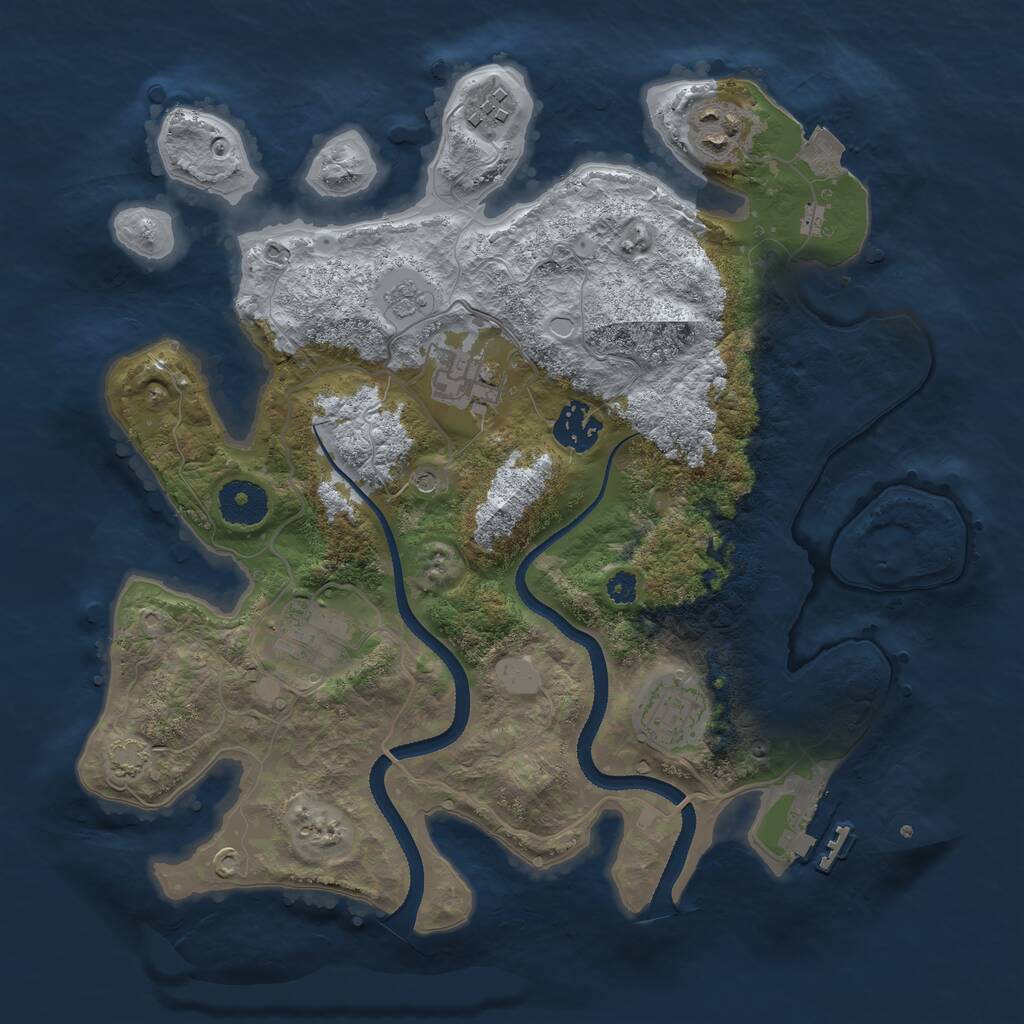 Rust Map: Procedural Map, Size: 3250, Seed: 103670149, 11 Monuments
