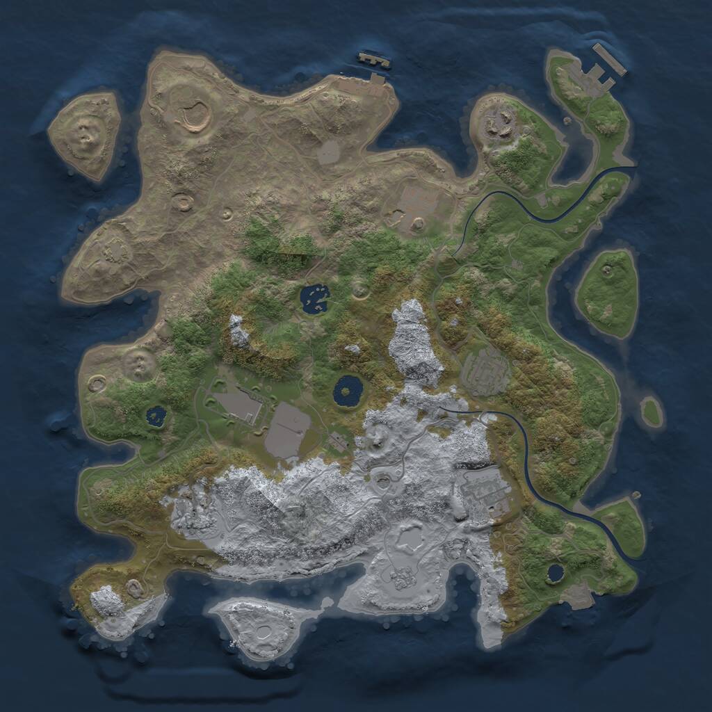 Rust Map: Procedural Map, Size: 3500, Seed: 31589083, 14 Monuments