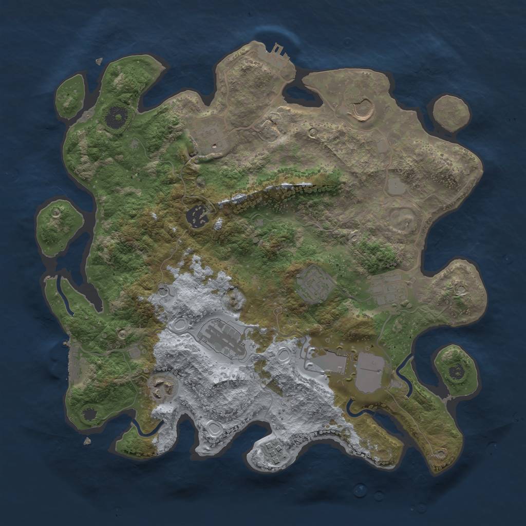Rust Map: Procedural Map, Size: 3500, Seed: 766470329, 15 Monuments