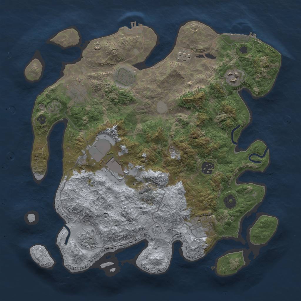 Rust Map: Procedural Map, Size: 3500, Seed: 792154048, 15 Monuments