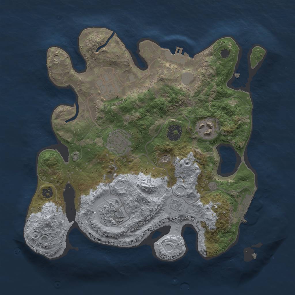 Rust Map: Procedural Map, Size: 2750, Seed: 2099999686, 11 Monuments