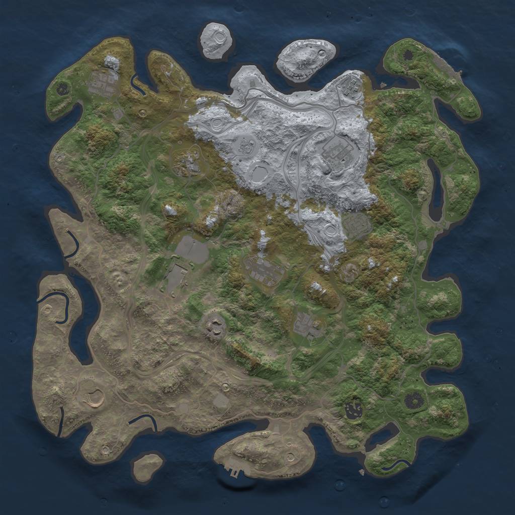 Rust Map: Procedural Map, Size: 4250, Seed: 458262558, 18 Monuments