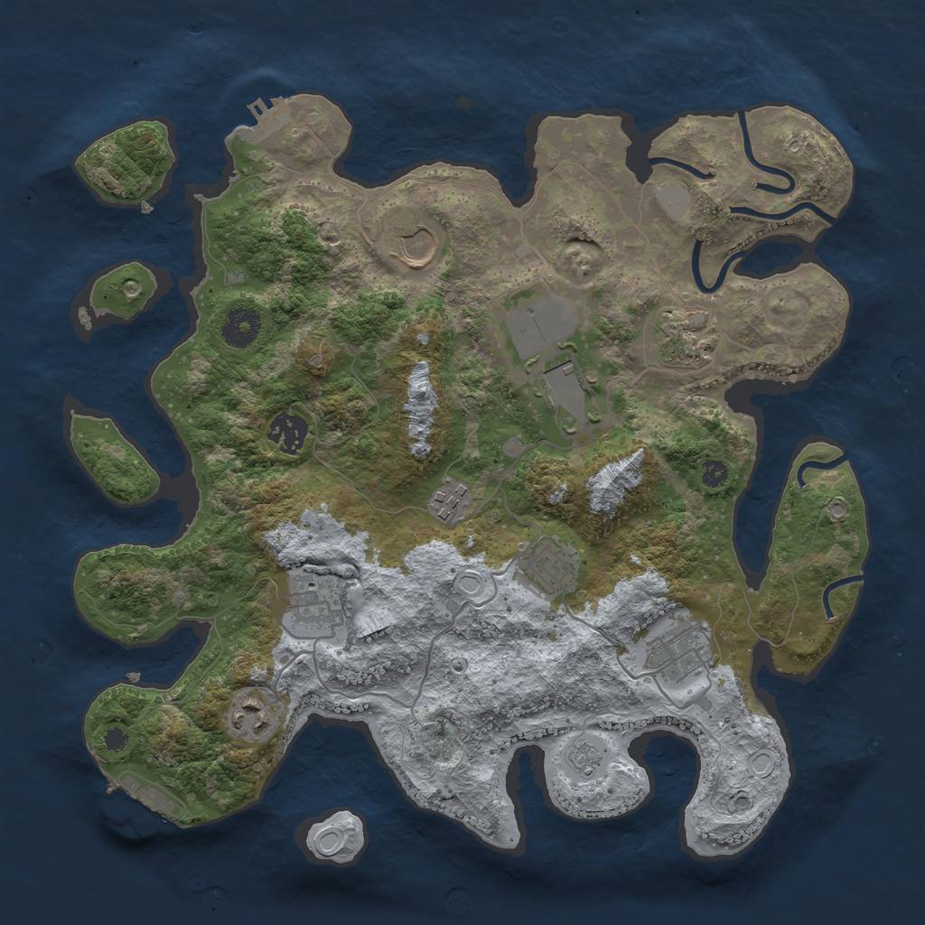 Rust Map: Procedural Map, Size: 3500, Seed: 86612, 15 Monuments