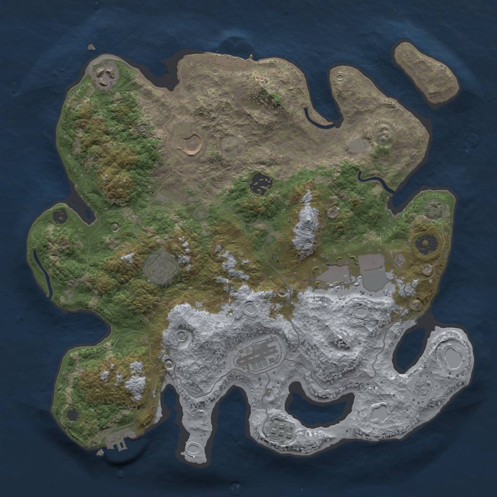 Rust Map: Procedural Map, Size: 3500, Seed: 66795144, 15 Monuments
