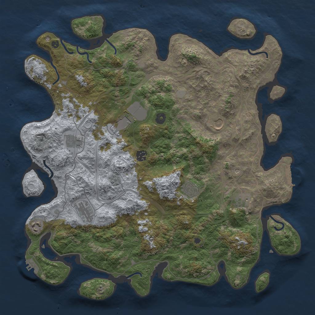 Rust Map: Procedural Map, Size: 4250, Seed: 1800785038, 15 Monuments