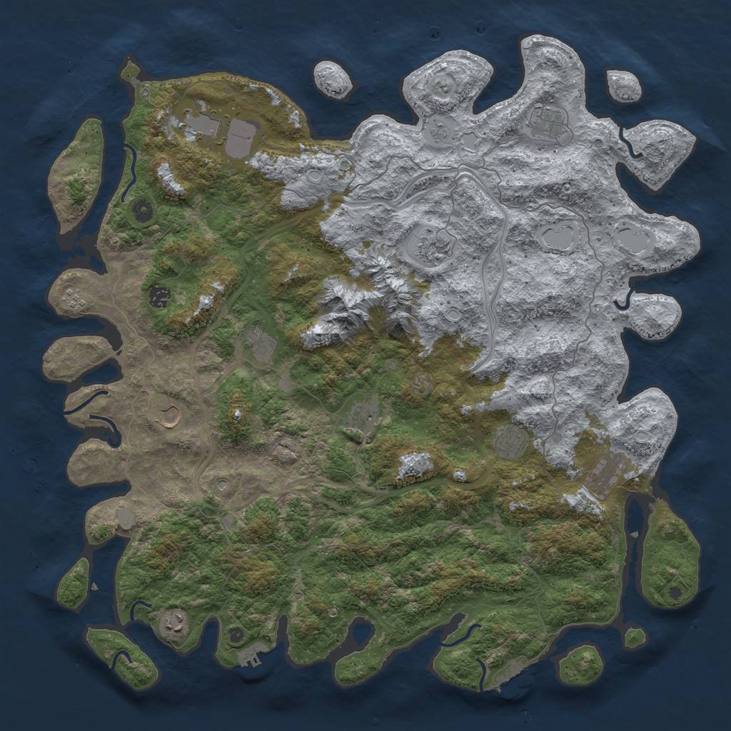 Rust Map: Procedural Map, Size: 5000, Seed: 16661, 18 Monuments