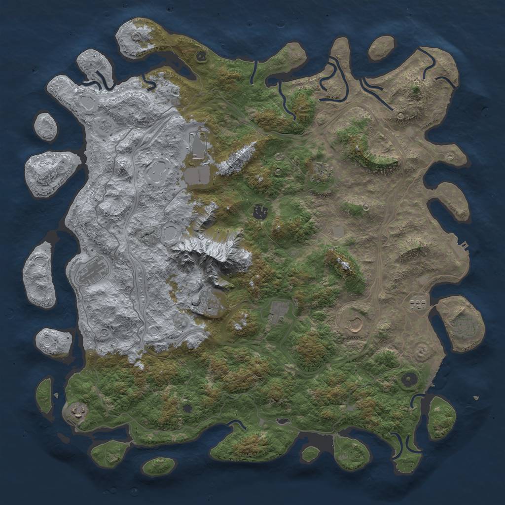 Rust Map: Procedural Map, Size: 5000, Seed: 632322026, 17 Monuments