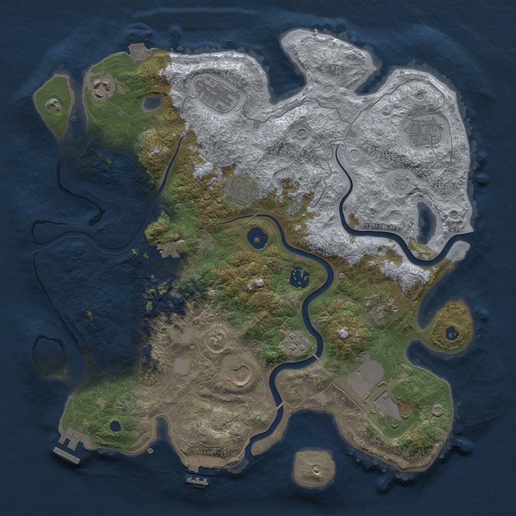 Rust Map: Procedural Map, Size: 3750, Seed: 87950269, 16 Monuments