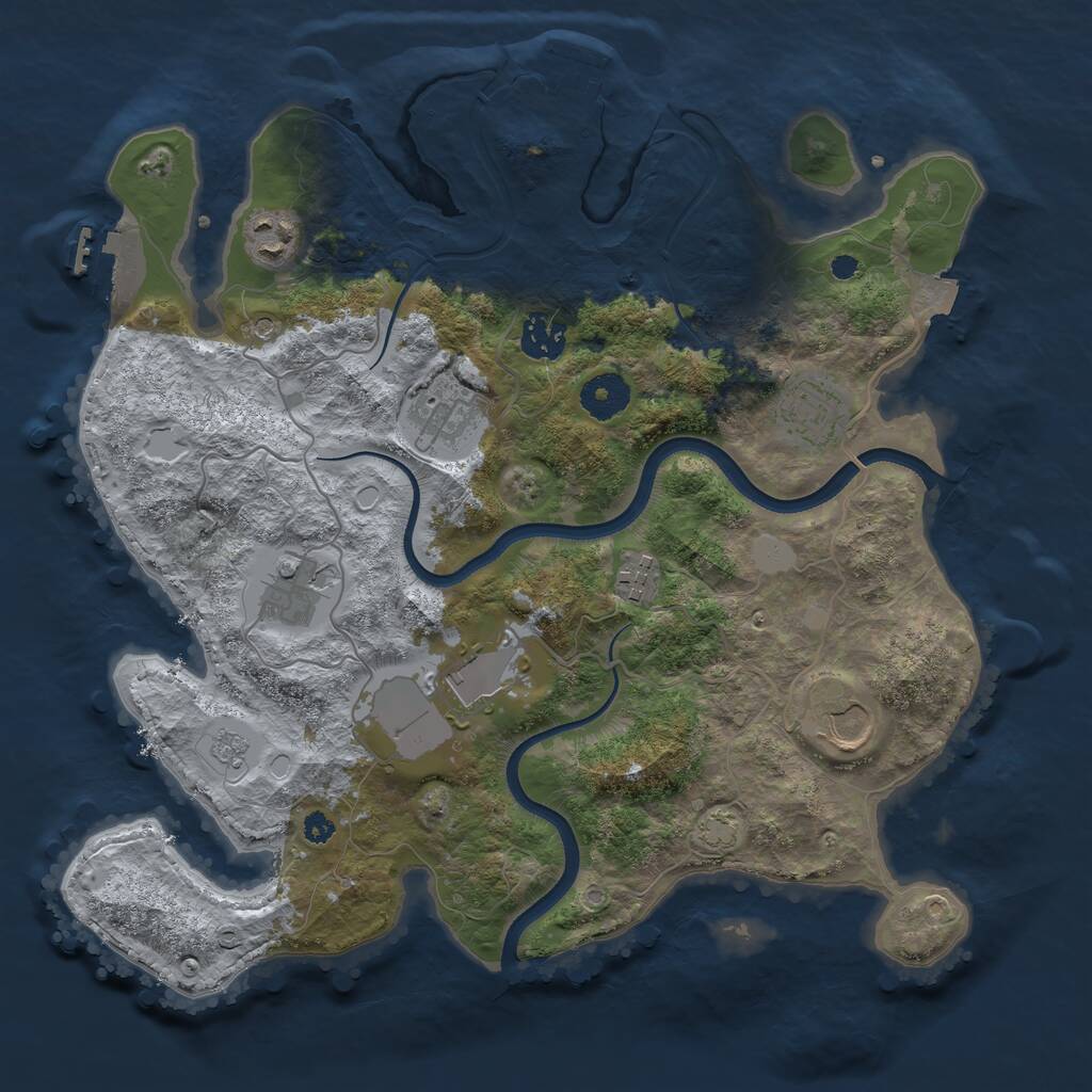 Rust Map: Procedural Map, Size: 3500, Seed: 73684706, 14 Monuments