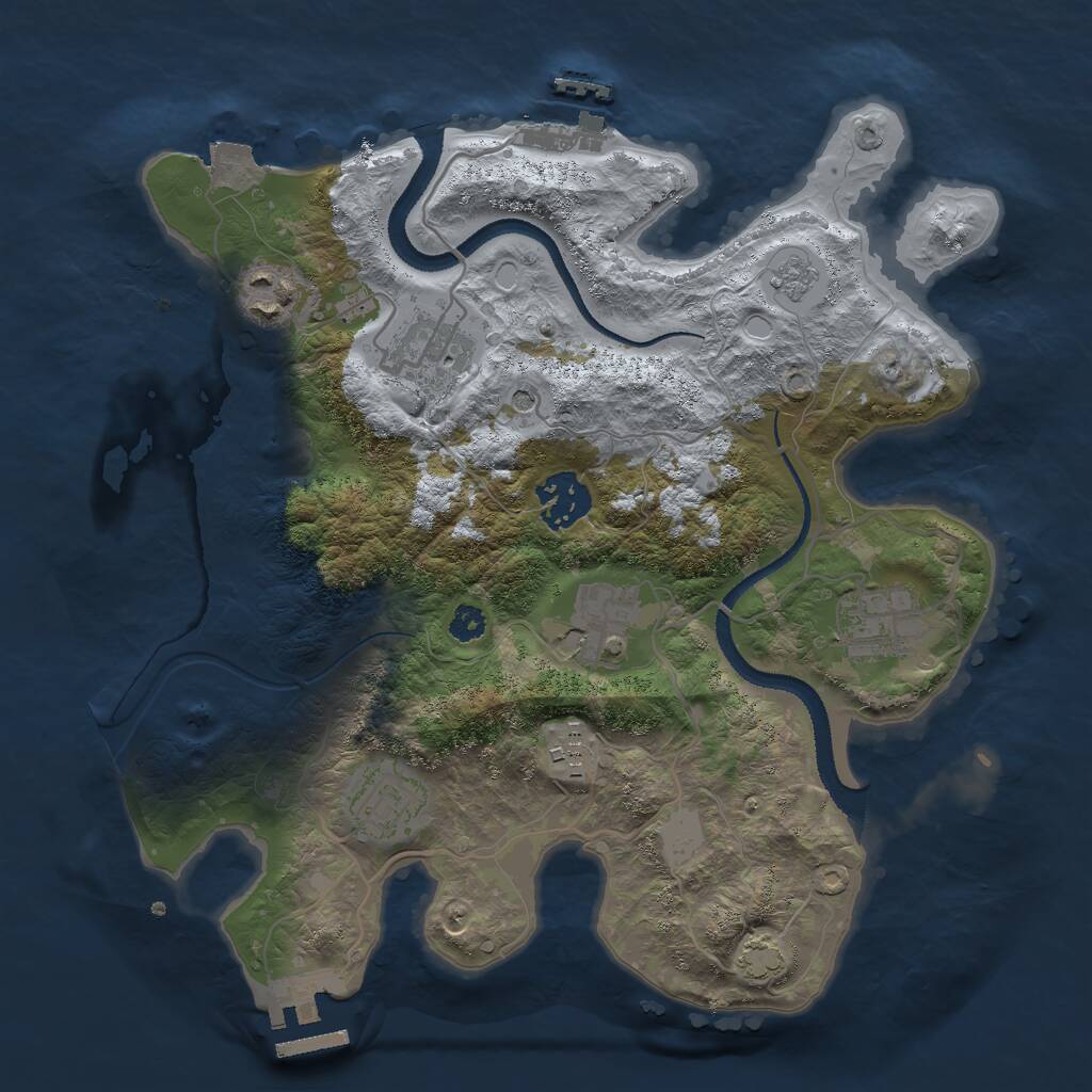 Rust Map: Procedural Map, Size: 3000, Seed: 134981474, 13 Monuments