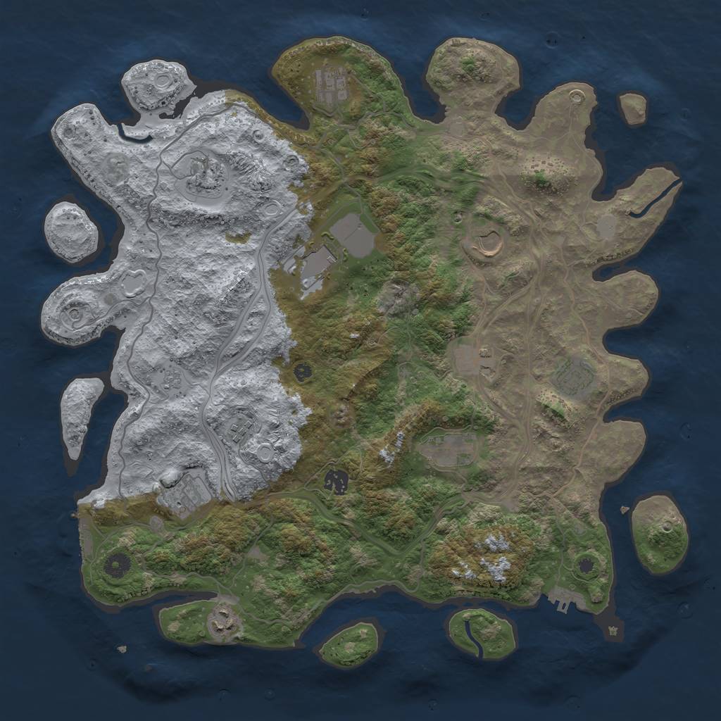 Rust Map: Procedural Map, Size: 4250, Seed: 1871779746, 18 Monuments