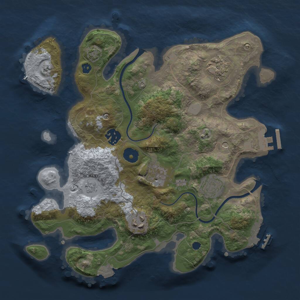 Rust Map: Procedural Map, Size: 3000, Seed: 76824514, 11 Monuments