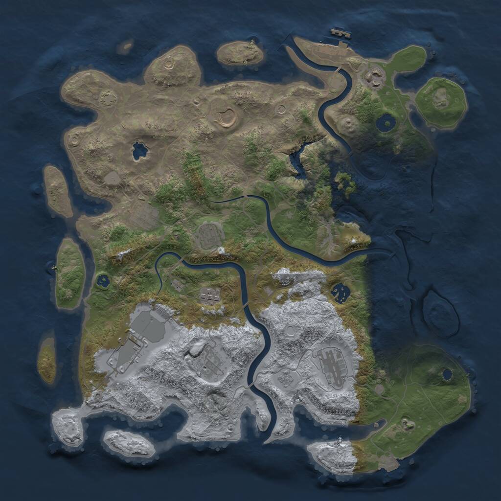 Rust Map: Procedural Map, Size: 4000, Seed: 3467823, 15 Monuments