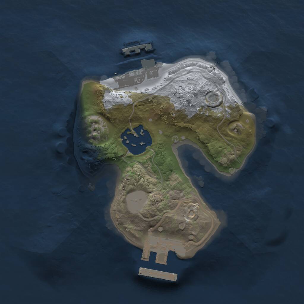 Rust Map: Procedural Map, Size: 1600, Seed: 2147483645, 4 Monuments