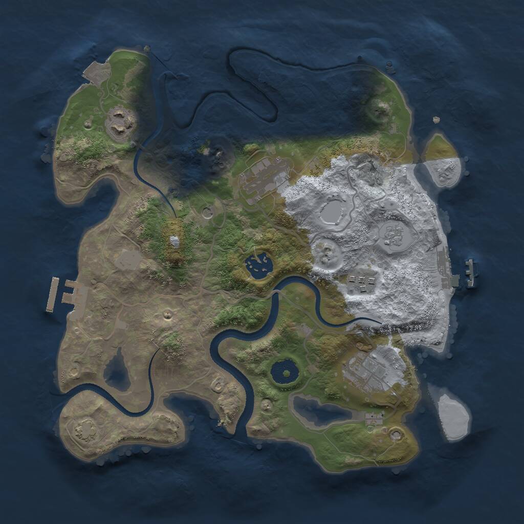 Rust Map: Procedural Map, Size: 3000, Seed: 1845448152, 11 Monuments