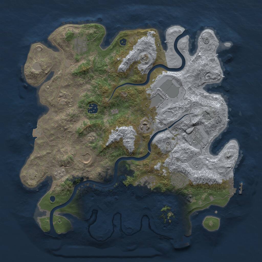 Rust Map: Procedural Map, Size: 3750, Seed: 36264375, 16 Monuments