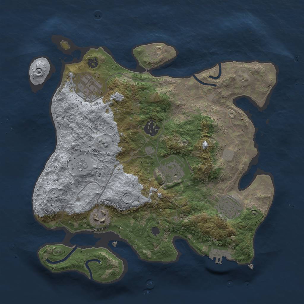 Rust Map: Procedural Map, Size: 3000, Seed: 567306069, 10 Monuments
