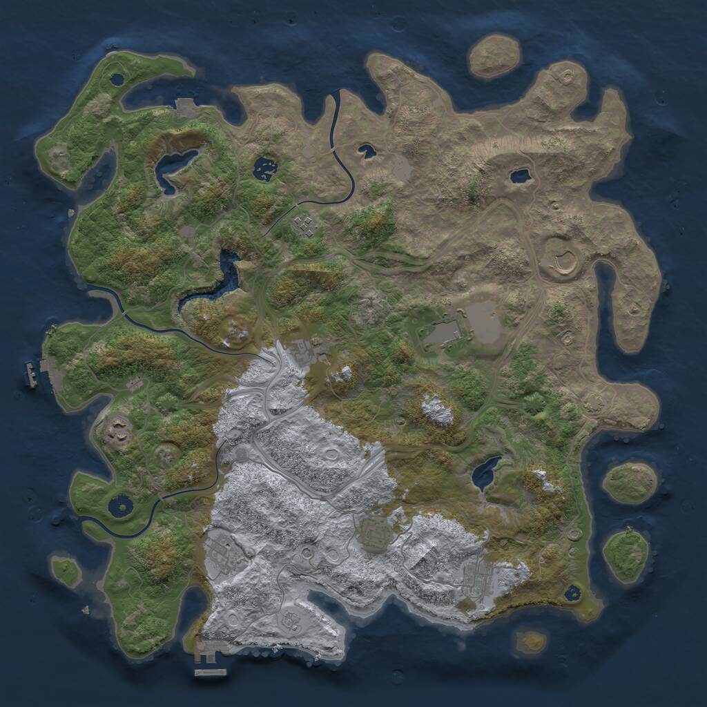 Rust Map: Procedural Map, Size: 4500, Seed: 1577746931, 15 Monuments