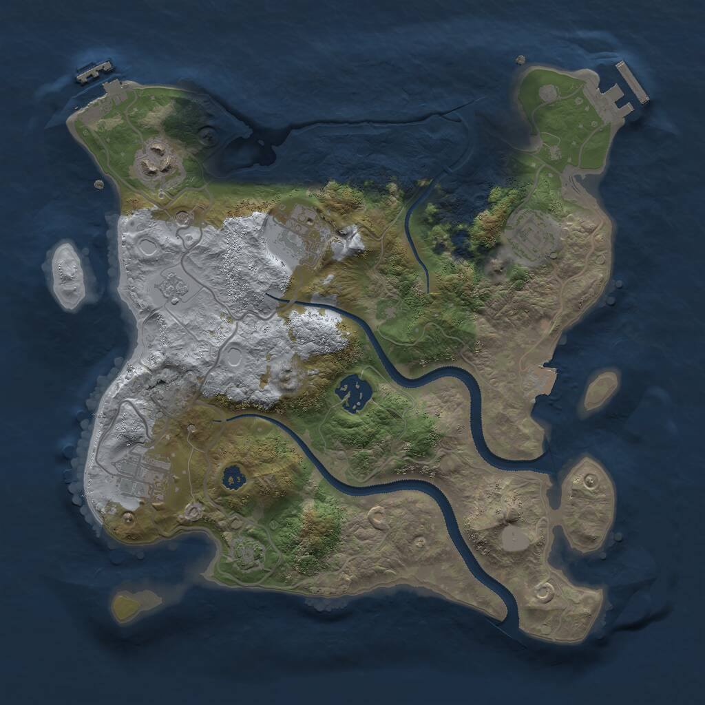 Rust Map: Procedural Map, Size: 3000, Seed: 1786113996, 11 Monuments