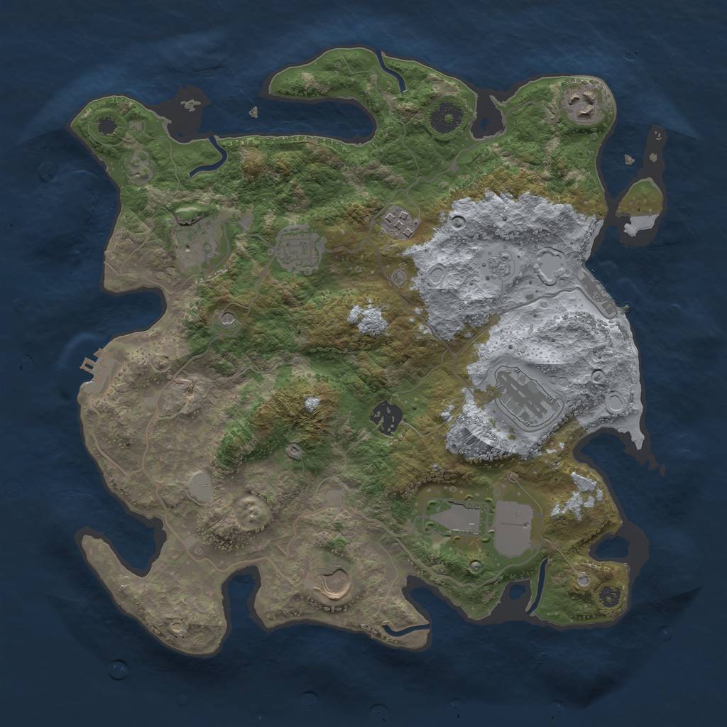Rust Map: Procedural Map, Size: 3500, Seed: 81931538, 15 Monuments