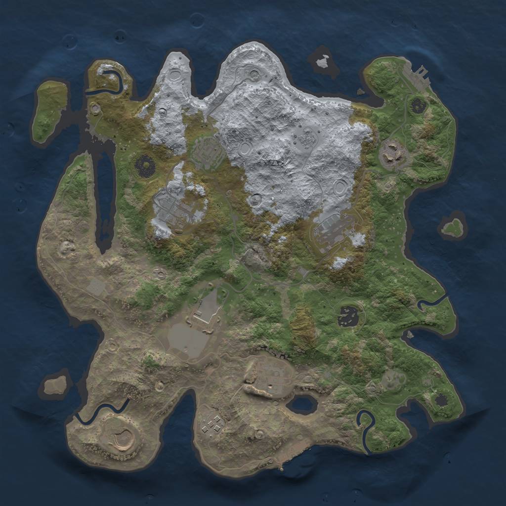 Rust Map: Procedural Map, Size: 3500, Seed: 15598374, 16 Monuments