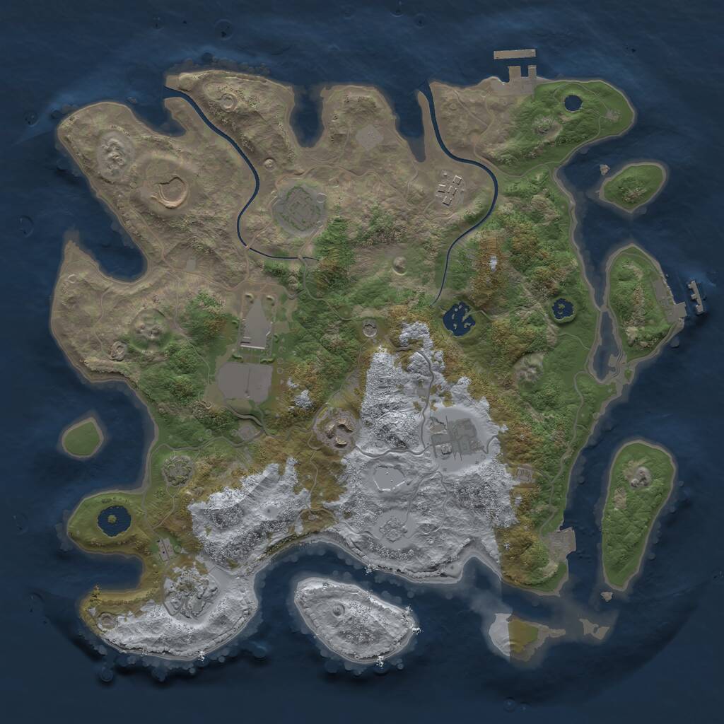 Rust Map: Procedural Map, Size: 3500, Seed: 436, 14 Monuments