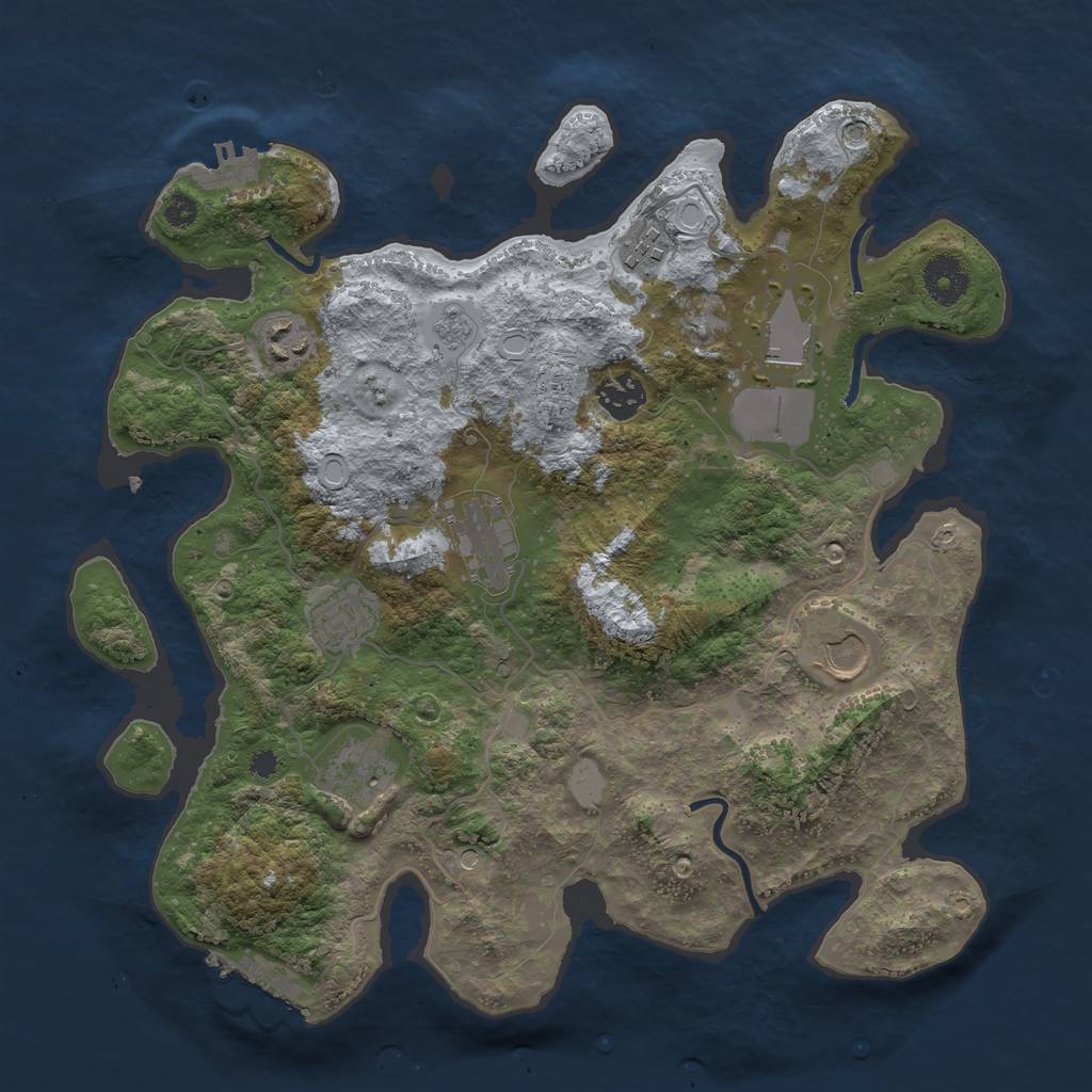 Rust Map: Procedural Map, Size: 3500, Seed: 577835405, 15 Monuments