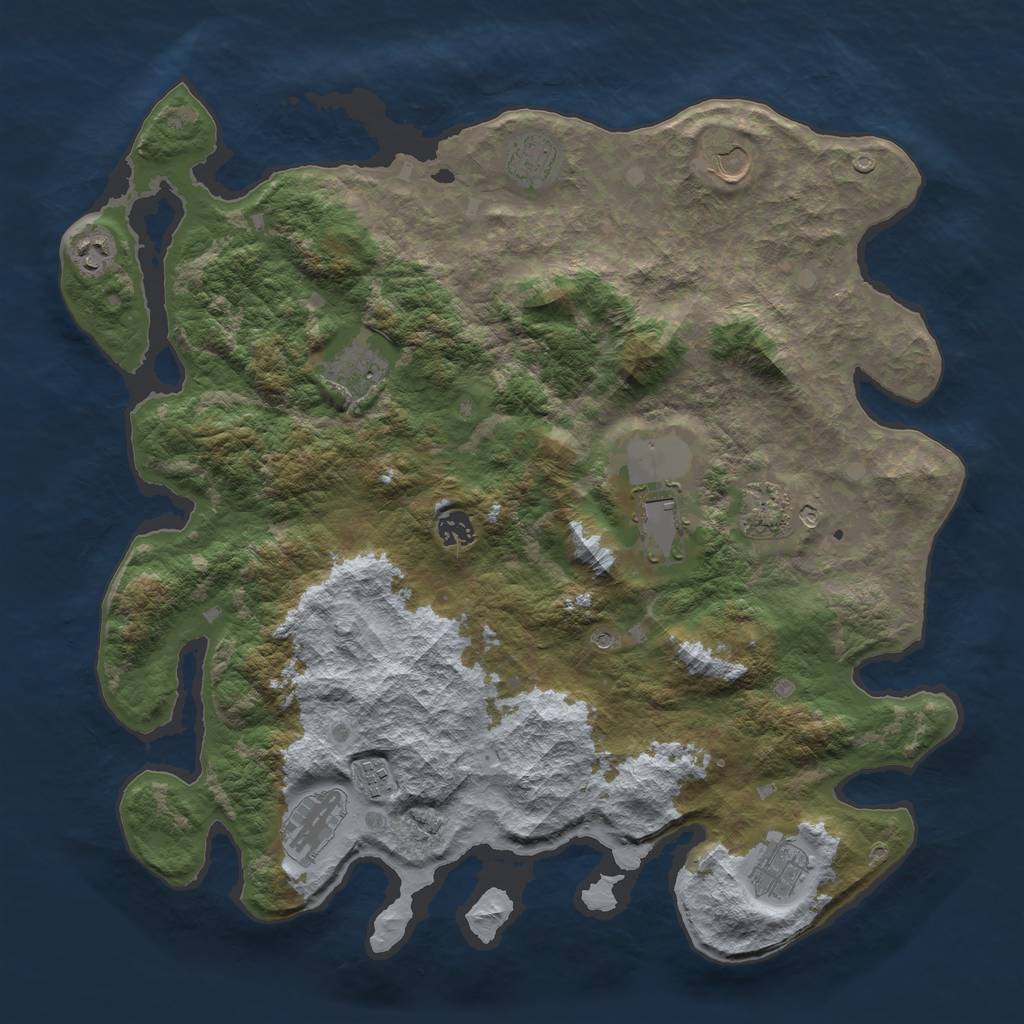 Rust Map: Barren, Size: 4250, Seed: 817628265, 13 Monuments