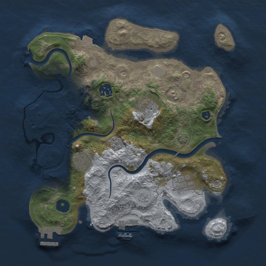 Rust Map: Procedural Map, Size: 3000, Seed: 570821604, 11 Monuments