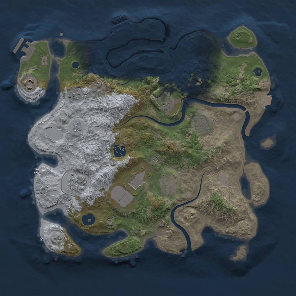 Rust Map: Procedural Map, Size: 3500, Seed: 111776996, 14 Monuments