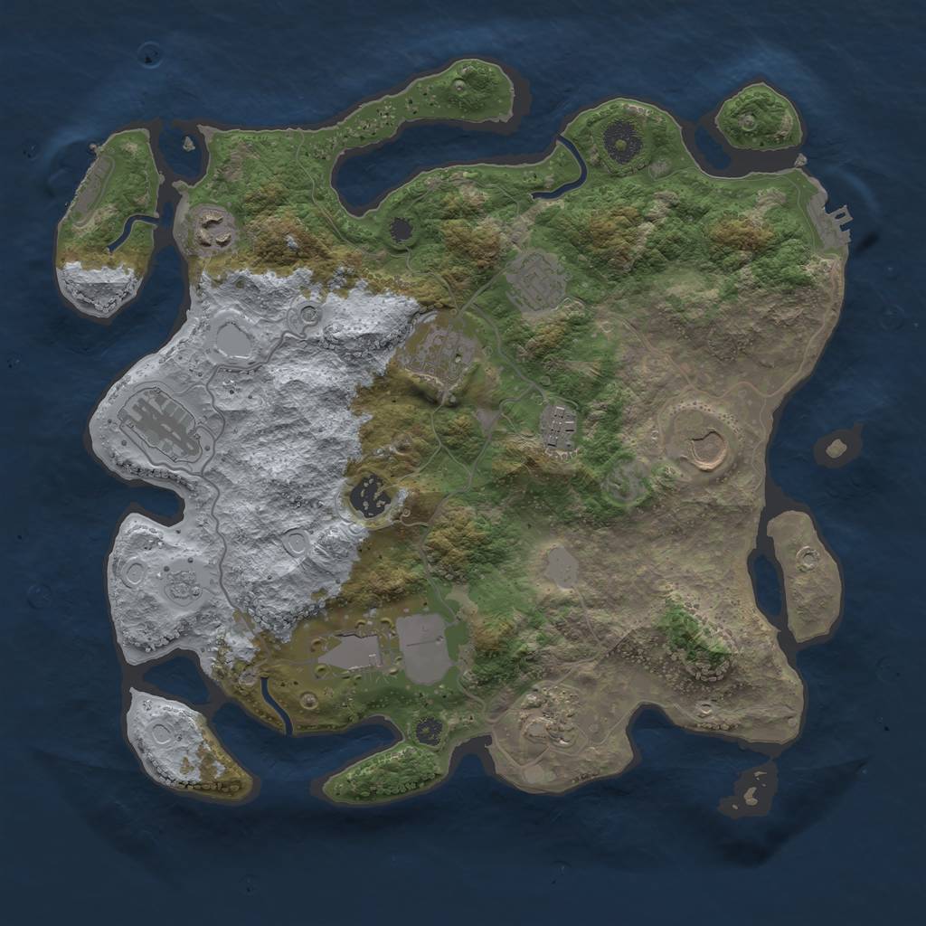 Rust Map: Procedural Map, Size: 3500, Seed: 111776996, 16 Monuments