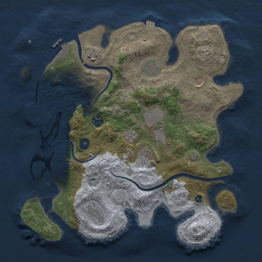 Rust Map: Procedural Map, Size: 3500, Seed: 42445160, 14 Monuments