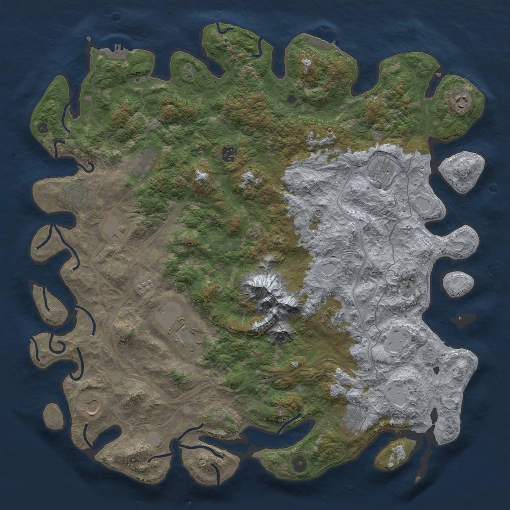 Rust Map: Procedural Map, Size: 5000, Seed: 9388, 18 Monuments