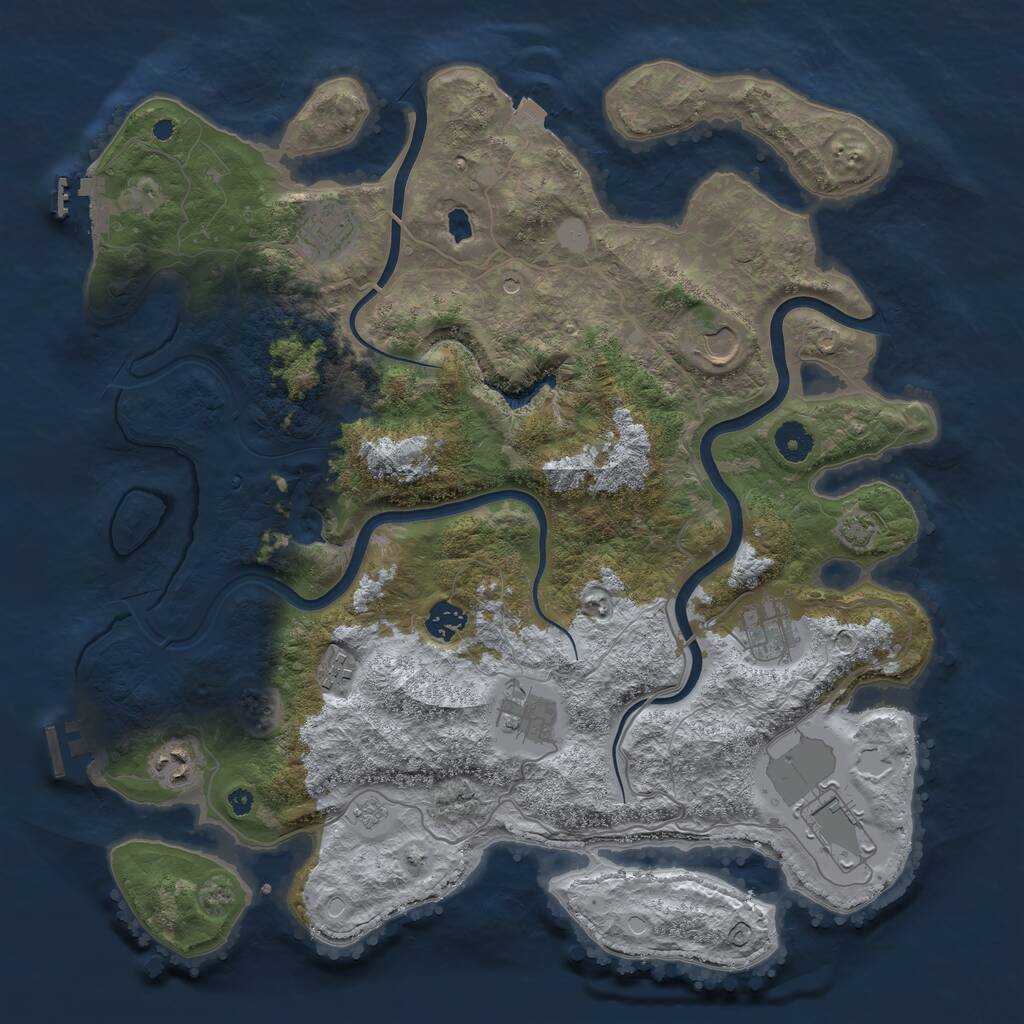 Rust Map: Procedural Map, Size: 4000, Seed: 9272621, 14 Monuments