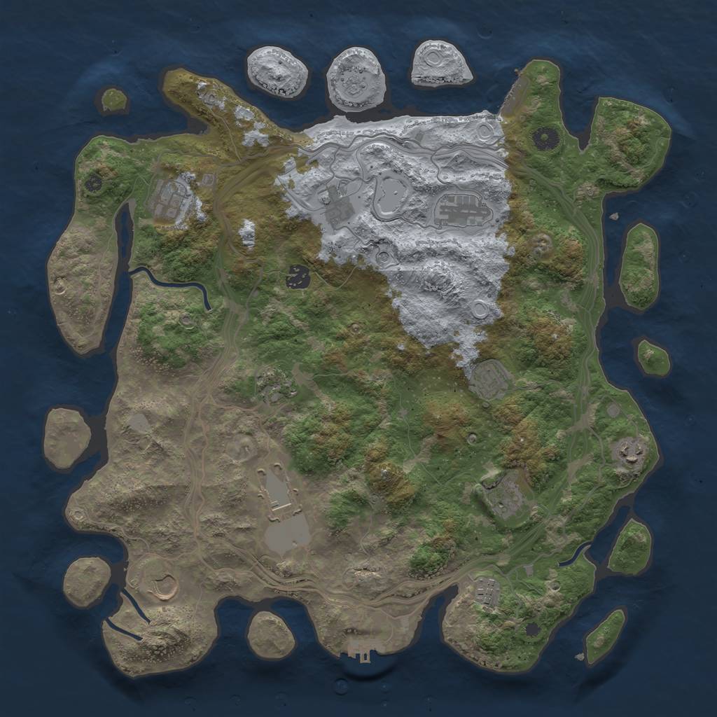 Rust Map: Procedural Map, Size: 4250, Seed: 299556362, 18 Monuments