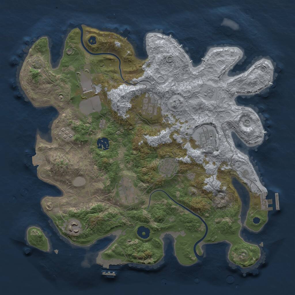 Rust Map: Procedural Map, Size: 3500, Seed: 1603561004, 14 Monuments