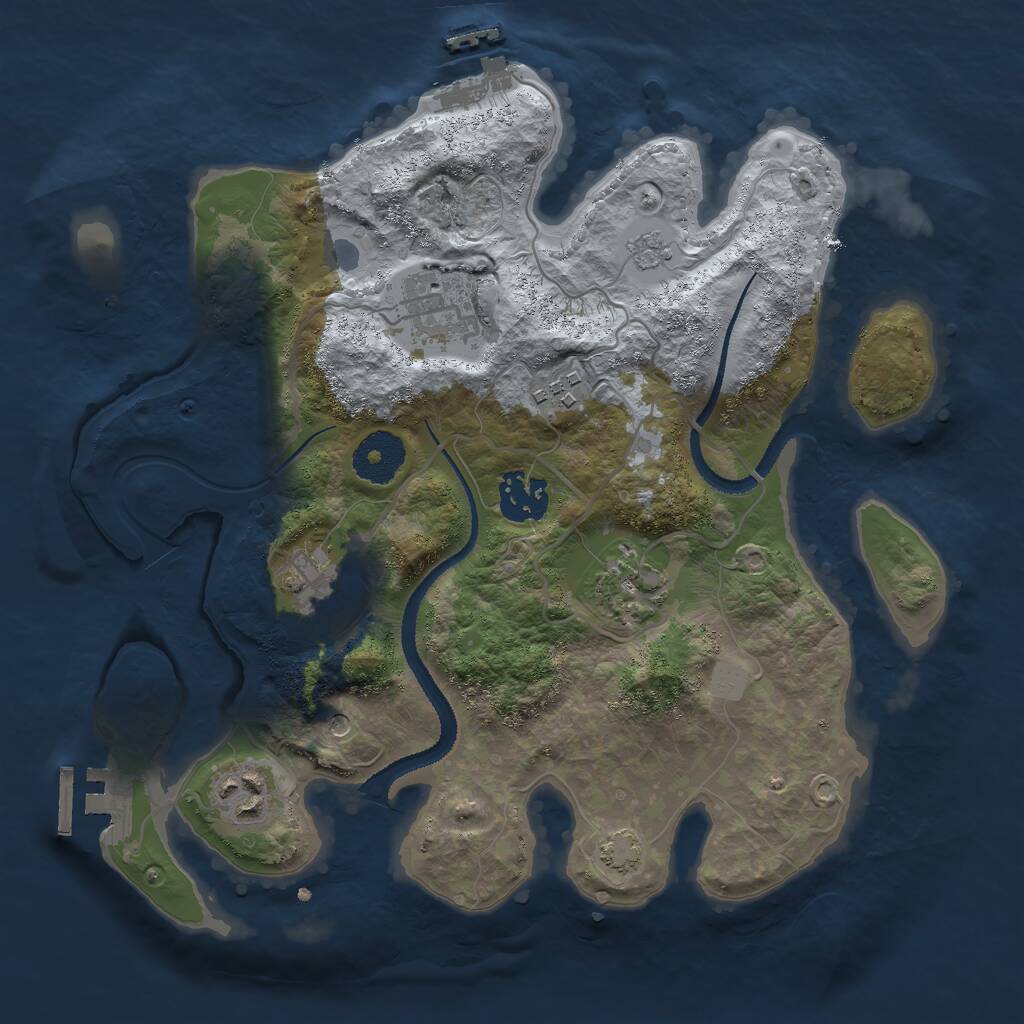 Rust Map: Procedural Map, Size: 3000, Seed: 623255007, 12 Monuments