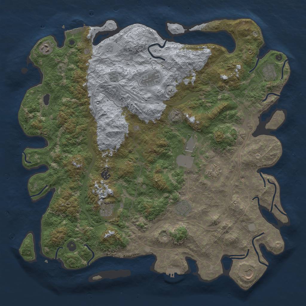 Rust Map: Procedural Map, Size: 4800, Seed: 1263484311, 17 Monuments