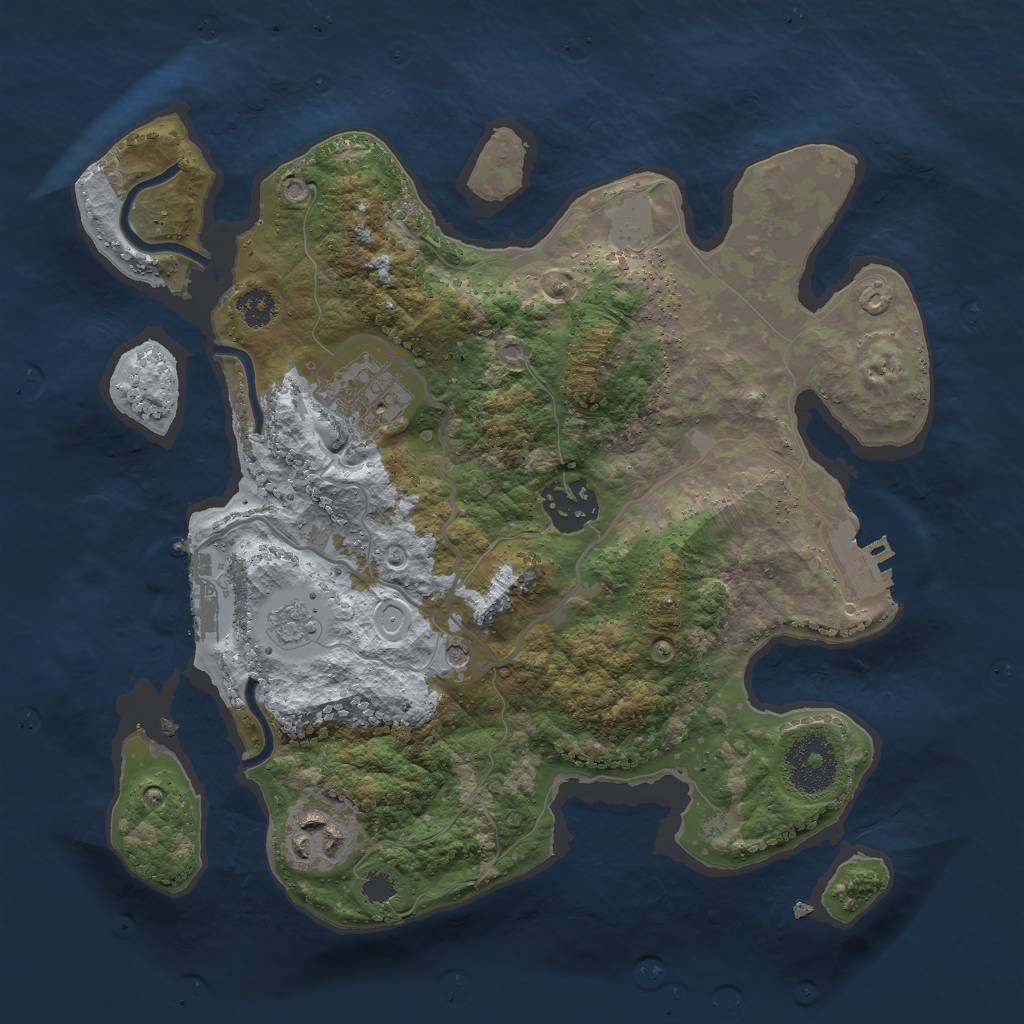 Rust Map: Procedural Map, Size: 2800, Seed: 533057235, 10 Monuments
