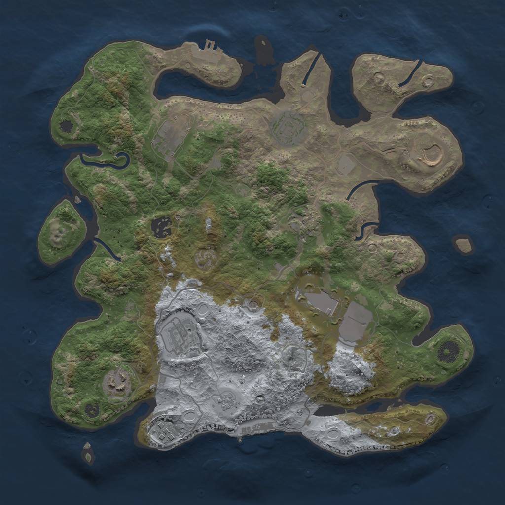Rust Map: Procedural Map, Size: 3500, Seed: 2931350, 16 Monuments