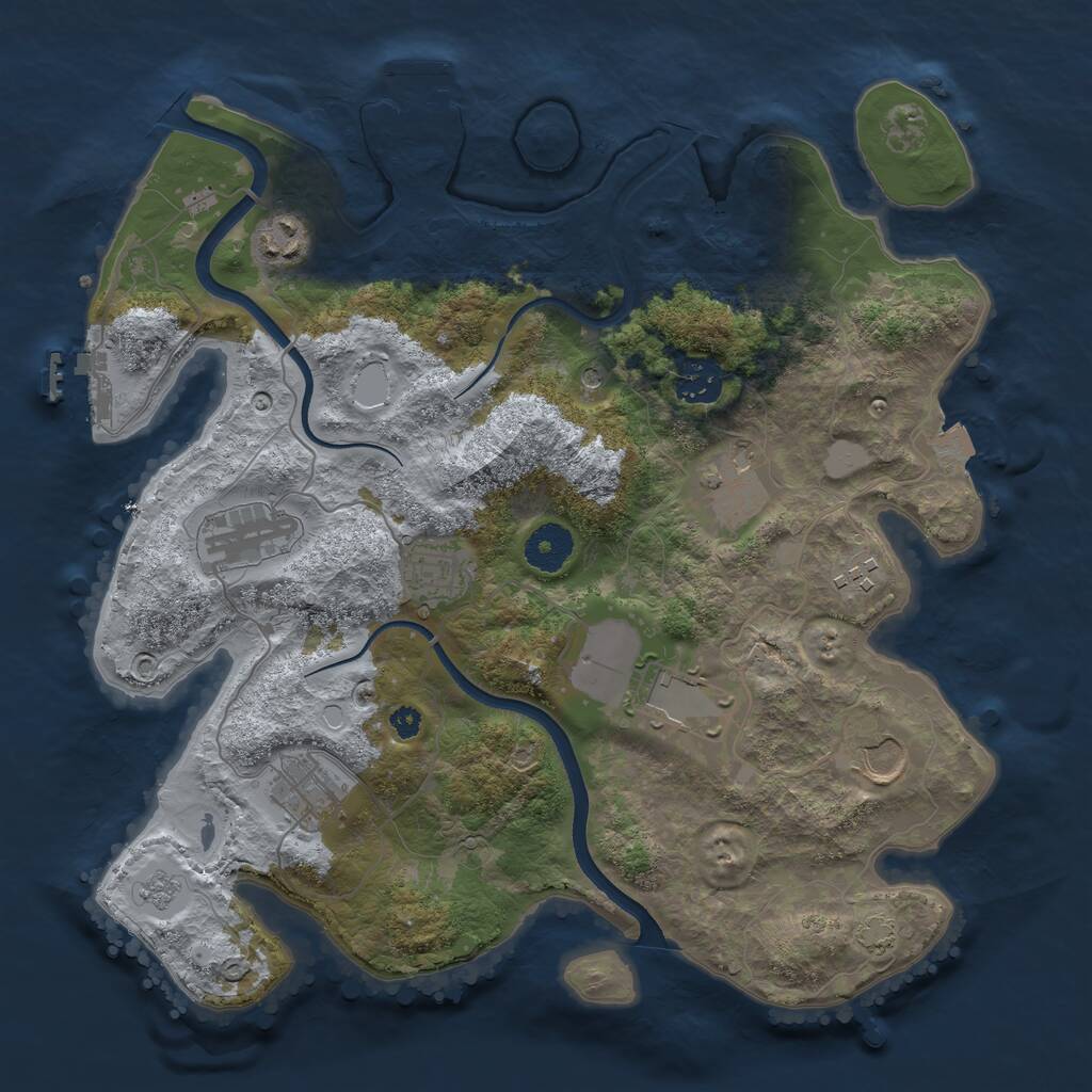 Rust Map: Procedural Map, Size: 3500, Seed: 95567122, 15 Monuments