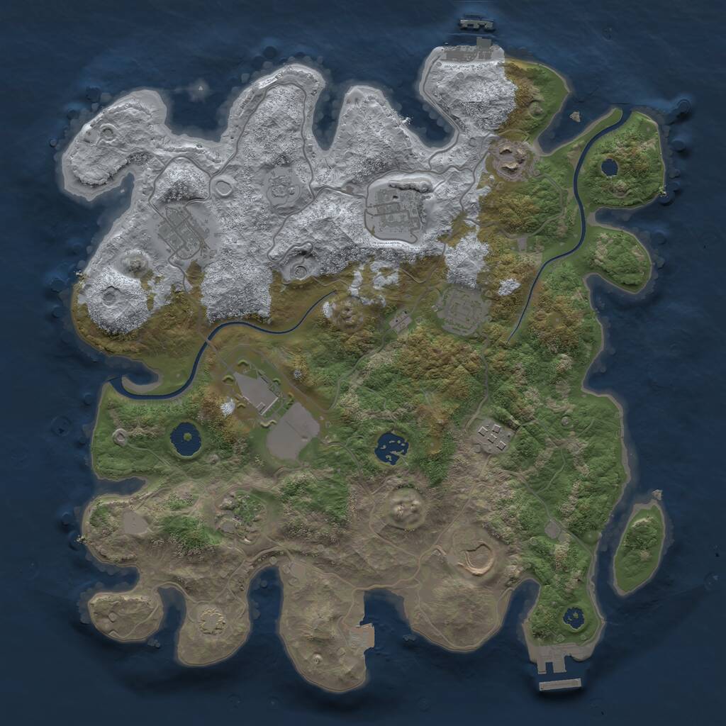 Rust Map: Procedural Map, Size: 3500, Seed: 86039905, 15 Monuments