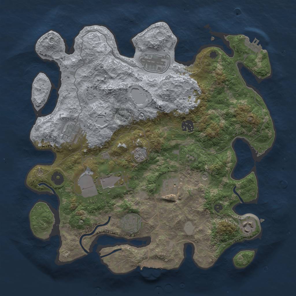 Rust Map: Procedural Map, Size: 3500, Seed: 84592757, 15 Monuments